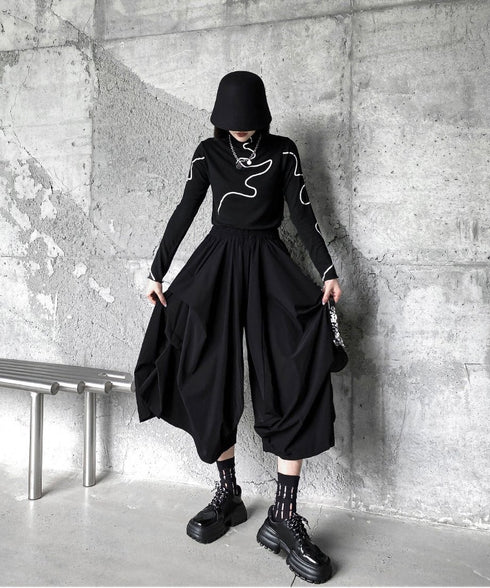 Draped Wide Pants